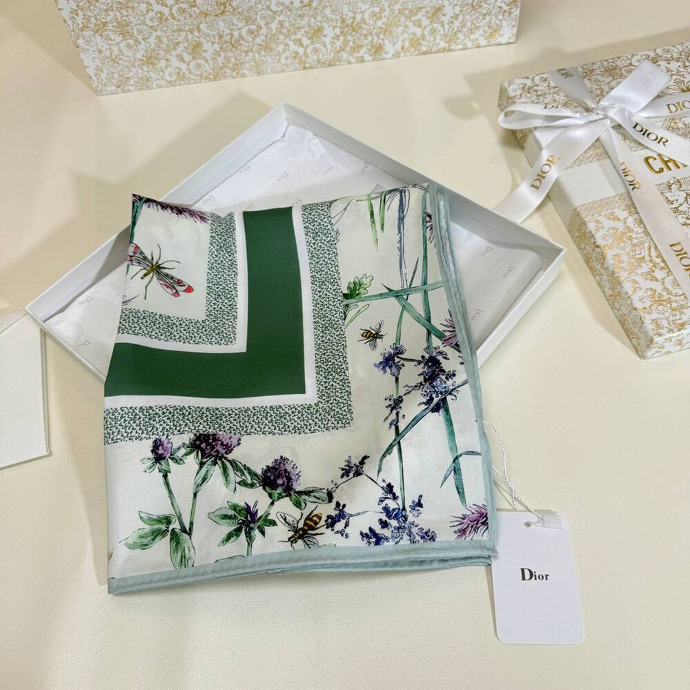 Dior Floral Square Scarf